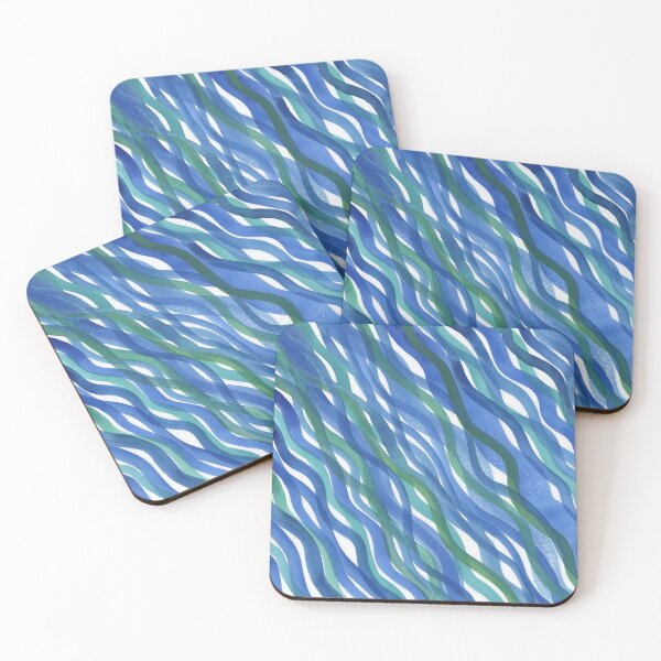 Item preview, Blue Waterfall Waves Of Watercolor Fluid Lines Art IV designed and sold by Irina Sztukowski.
