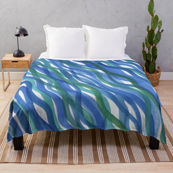 Item preview, Blue Waterfall Waves Of Watercolor Fluid Lines Art IV designed and sold by Irina Sztukowski.