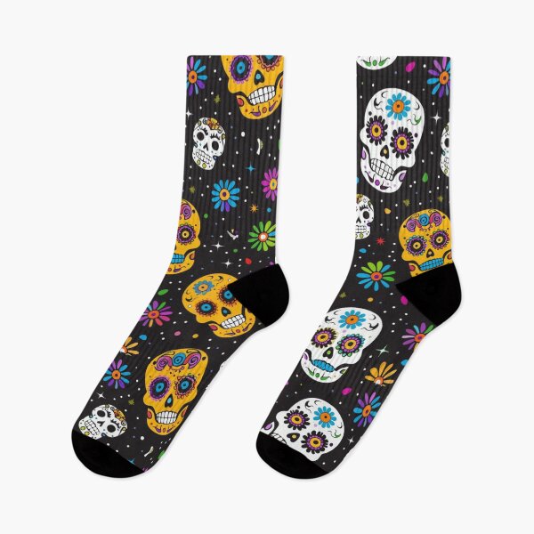 Item preview, Flower halloween design for spook lovers with colorful skulls  designed and sold by cocomelon168.
