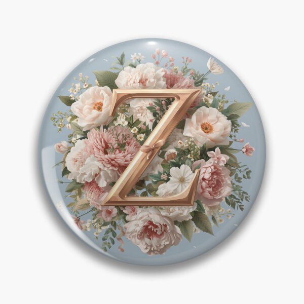Item preview, Floral Monogram Letter Z Wall Art – Elegant Gold Initial Z with Roses & Peonies | Personalized Wedding Gift, Nursery Decor, Feminine Botanical Initial Z Print designed and sold by AmenAlways.