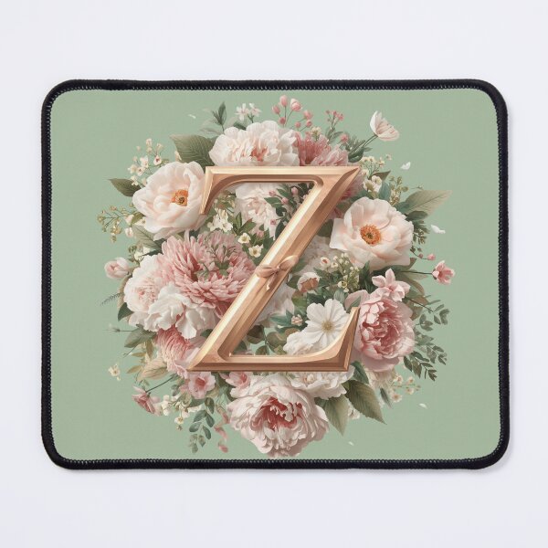 Item preview, Floral Monogram Letter Z Wall Art – Elegant Gold Initial Z with Roses & Peonies | Personalized Wedding Gift, Nursery Decor, Feminine Botanical Initial Z Print designed and sold by AmenAlways.