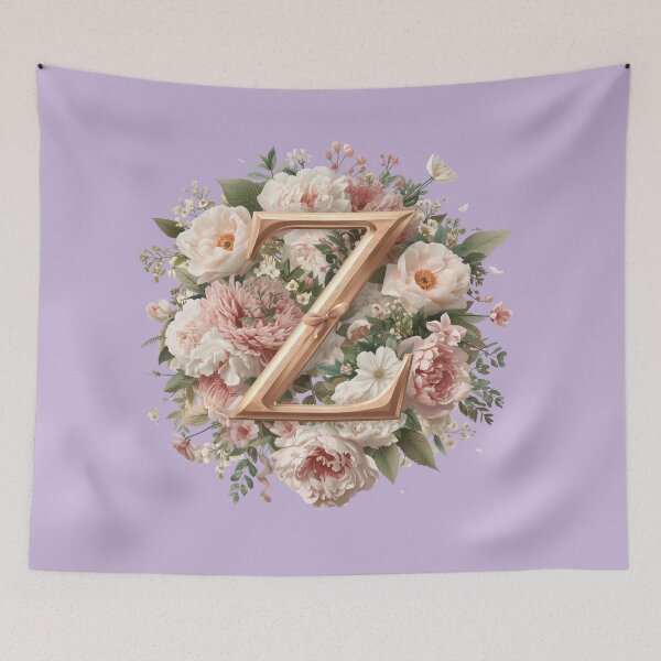 Item preview, Floral Monogram Letter Z Wall Art – Elegant Gold Initial Z with Roses & Peonies | Personalized Wedding Gift, Nursery Decor, Feminine Botanical Initial Z Print designed and sold by AmenAlways.