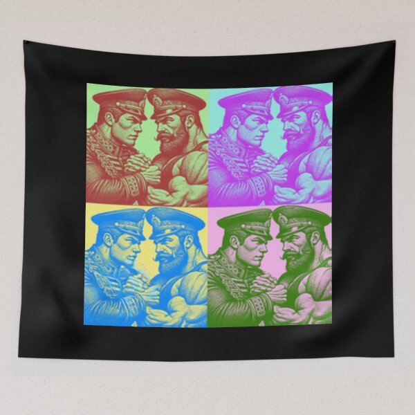 Item preview, Pop Art Retro "Comrades In Arms" BLUF Gay Pride Graphic Design designed and sold by ItsAKinkThing.