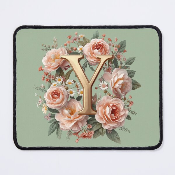 Item preview, Floral Monogram Letter Y Wall Art – Elegant Gold Initial Y with Roses & Peonies | Personalized Wedding Gift, Nursery Decor, Feminine Botanical Initial Y Print designed and sold by AmenAlways.