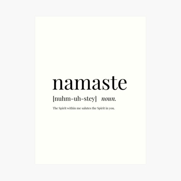 Namaste Definition Print Namaste Sign Namaste Printable 