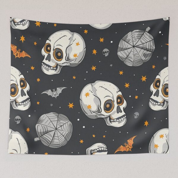 Item preview, Skull spooky pattern- flower halloween bats designed and sold by cocomelon168.