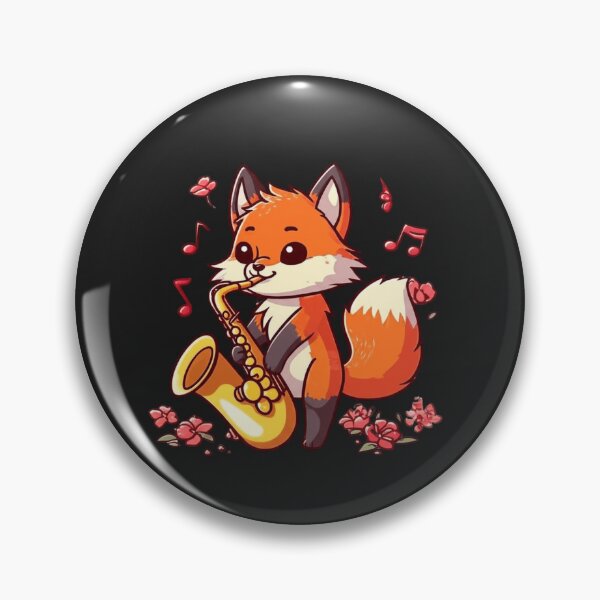Item preview, Funny Chibi Saxophone Fox – Cute Kawaii Animal Music Design designed and sold by ColorSplash123.