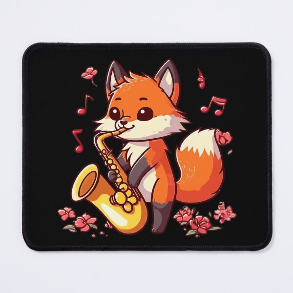 Item preview, Funny Chibi Saxophone Fox – Cute Kawaii Animal Music Design designed and sold by ColorSplash123.