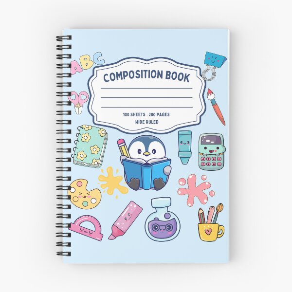 Item preview, Cute Kawaii Unicorn & Candy Doodles - Composition Book Pattern designed and sold by bimimagic.