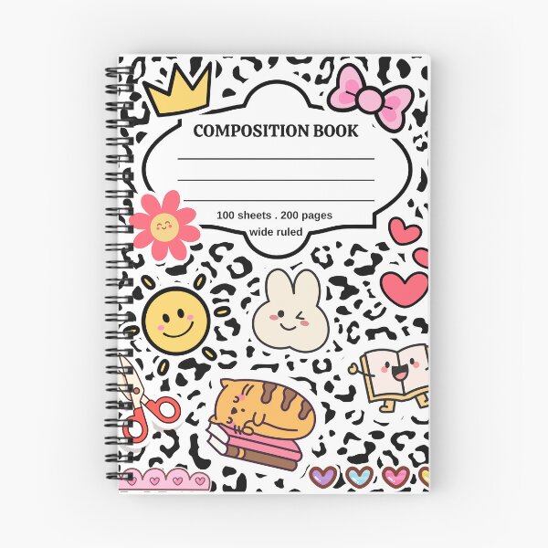 Item preview, Cute Kawaii Unicorn & Candy Doodles - Composition Book Pattern designed and sold by bimimagic.