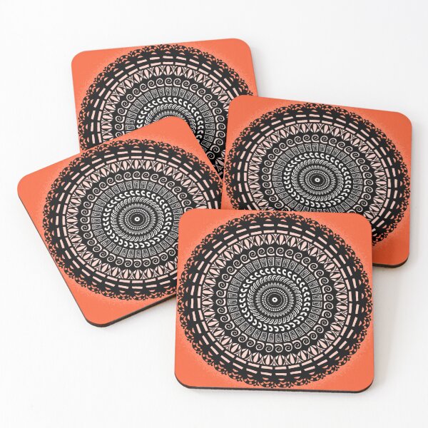 Item preview, Indian tribal cool asian abstract spiritual meditation mandala inspired floral pattern designed and sold by DivineMandala.