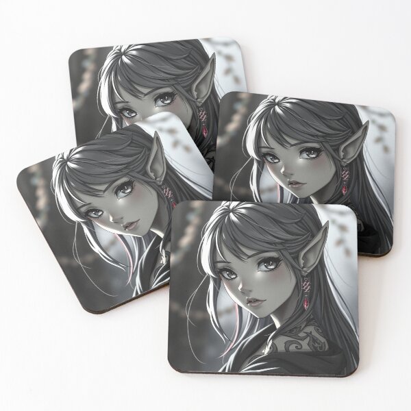 Item preview, Mysterious Grey-Toned Anime Elf designed and sold by NexaSpire.