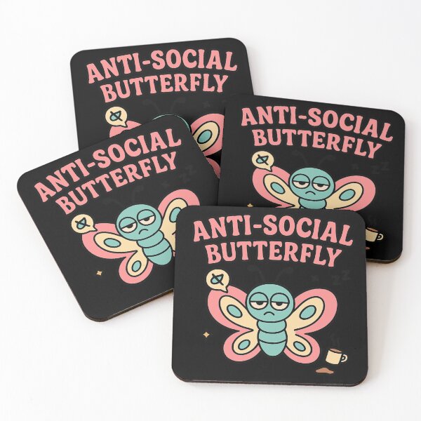 Item preview, Anti-Social Butterfly – Funny Introvert Humor designed and sold by BiomortoArts.