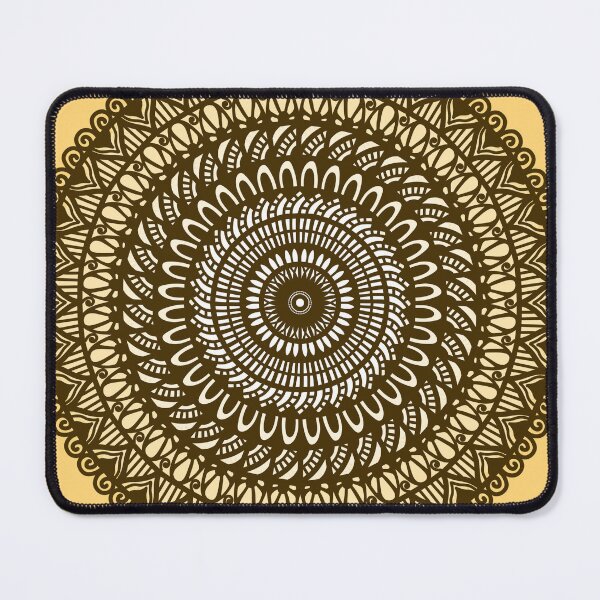 Item preview, Indian tribal beige yellow traditional ethnic mandala inspired beautiful sacred geometry  intricate yoga meditation sacred geometry  designed and sold by DivineMandala.