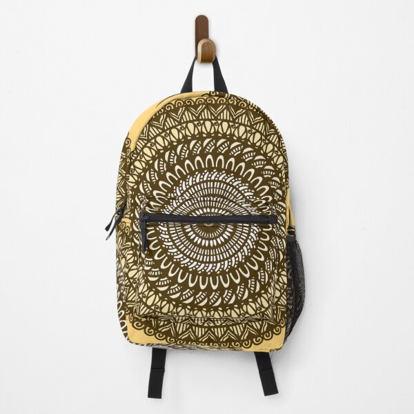 Item preview, Indian tribal beige yellow traditional ethnic mandala inspired beautiful sacred geometry intricate yoga meditation sacred geometry designed and sold by DivineMandala.