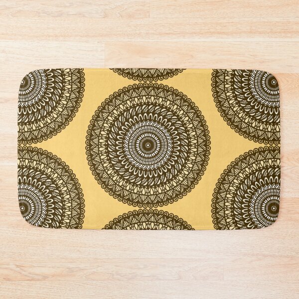 Item preview, Indian tribal beige yellow traditional ethnic mandala inspired beautiful sacred geometry  intricate yoga meditation sacred geometry  designed and sold by DivineMandala.