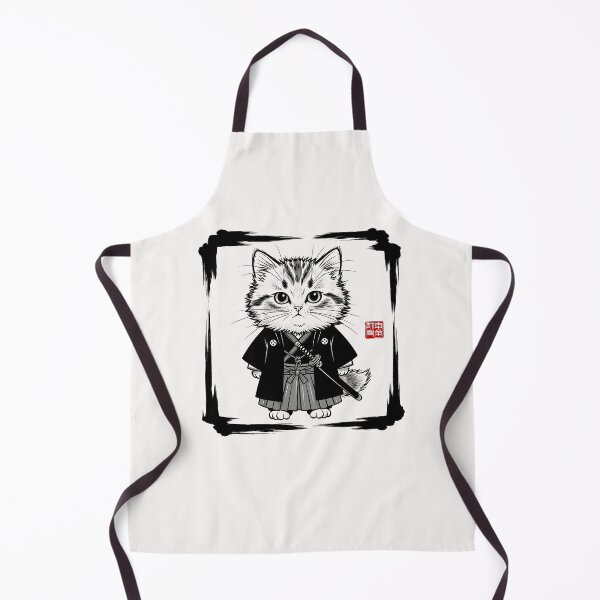 Item preview, Samurai Cat Japanese Art Sumi-e Novelty Kawaii Funny Cat designed and sold by cawtoon.