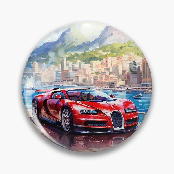 Item preview, Hypercar Cruises Along Riviera Waterfront With City Skyline designed and sold by RevUpDesign.