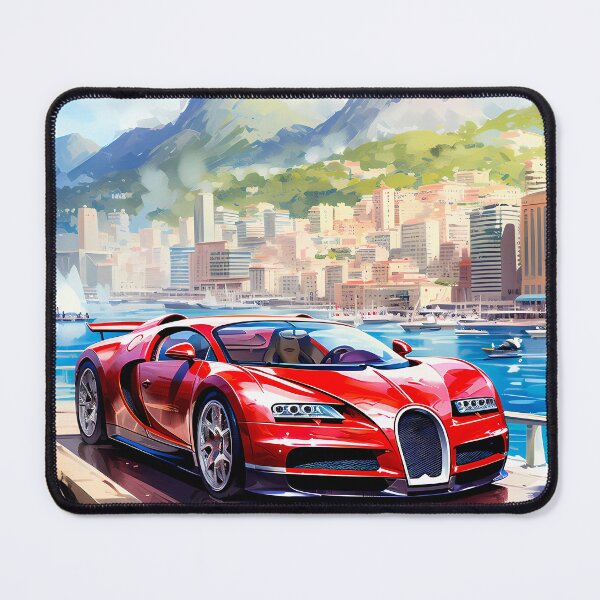 Item preview, Hypercar Cruises Along Riviera Waterfront With City Skyline designed and sold by RevUpDesign.