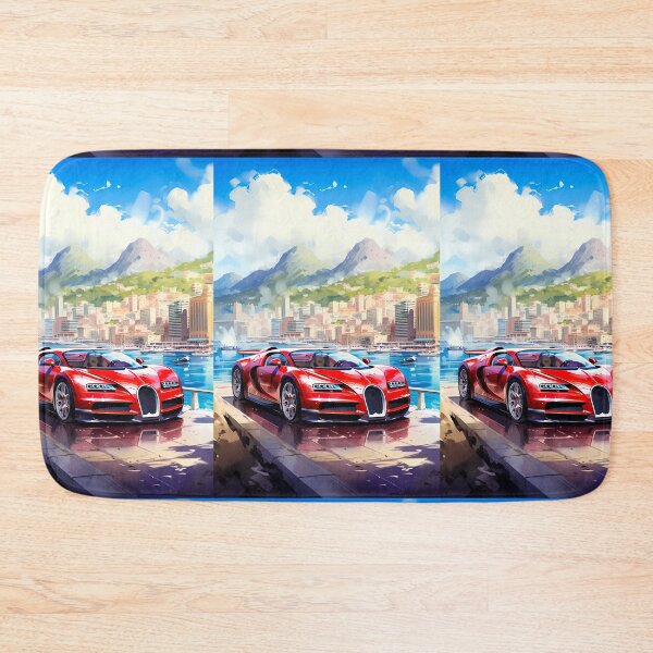 Item preview, Hypercar Cruises Along Riviera Waterfront With City Skyline designed and sold by RevUpDesign.