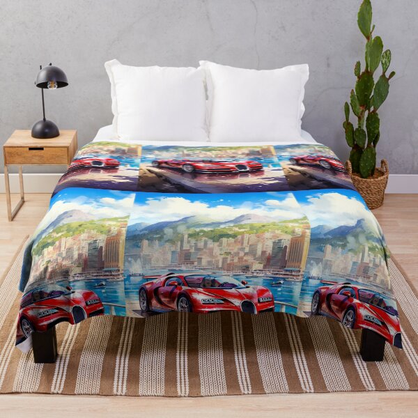 Item preview, Hypercar Cruises Along Riviera Waterfront With City Skyline designed and sold by RevUpDesign.