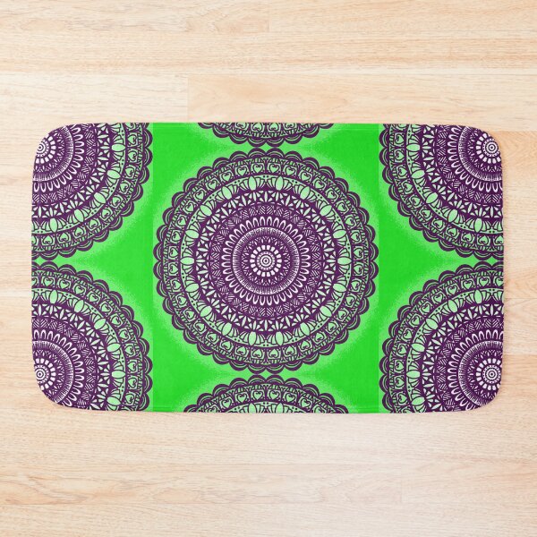 Item preview, Green Flower of Life traditional ethnic sacred geometry mandala designed and sold by DivineMandala.