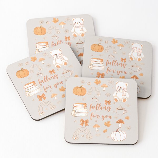 Item preview, Falling For You – Cute Autumn Cosy Bear, Pumpkin & Coffee Design designed and sold by twilightprints.
