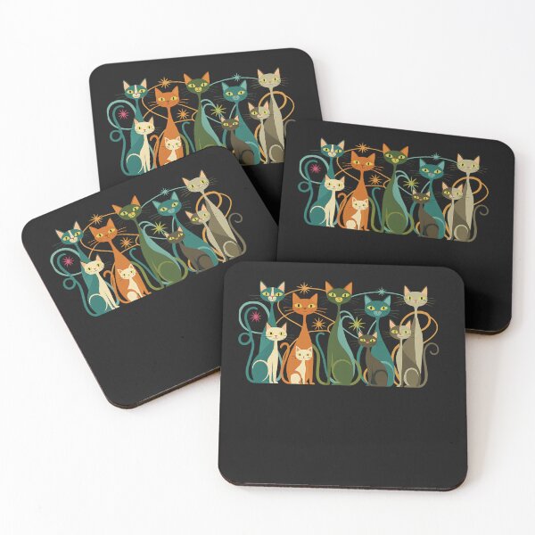 Item preview, Vintage Retro Mid-Century Modern Look Cats 50s 60s Style  designed and sold by cawtoon.