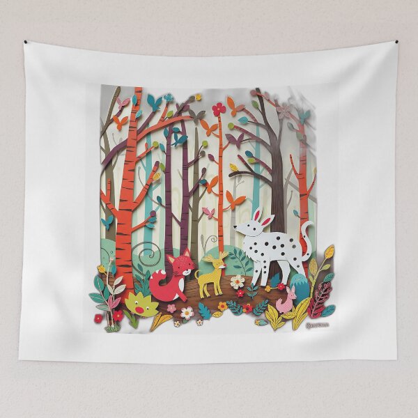 Item preview, Forest Creatures Paper Collage Art designed and sold by sharon1210.