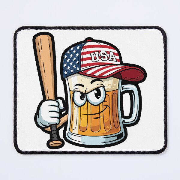 Item preview, Beer Mug Character Ready for Baseball - Summer Sports Vector designed and sold by NayemArts.