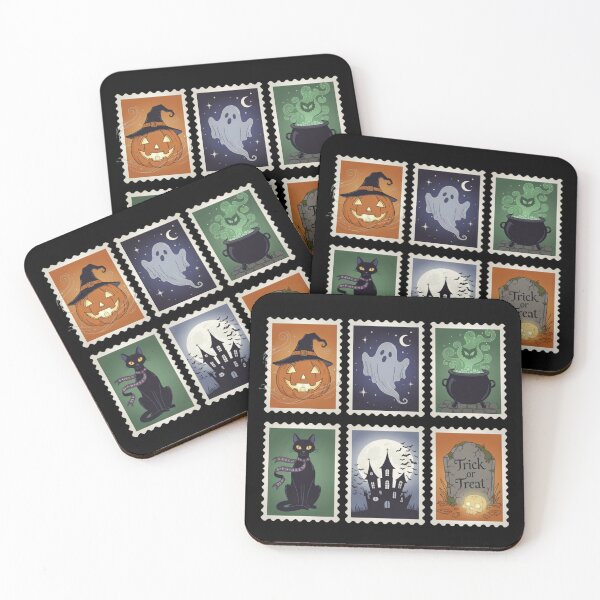 Item preview, Vintage Halloween Postage Stamp Illustrations – Retro Spooky Clipart designed and sold by VETRO⭐.