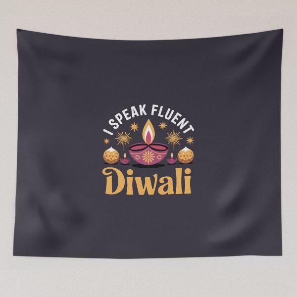 Item preview, I Speak Fluent Diwali – Fun Festival of Lights Design designed and sold by Jollys-ArtShop.