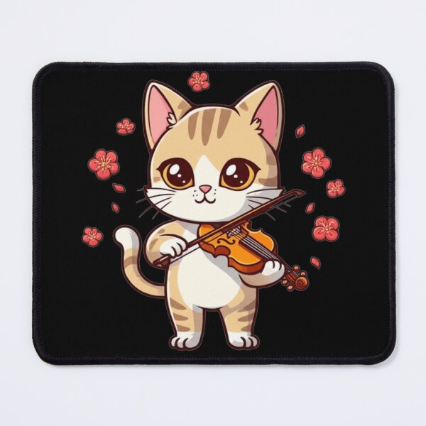 Item preview, Funny Chibi Violin Cat – Cute Kawaii Music Animal Design designed and sold by ColorSplash123.