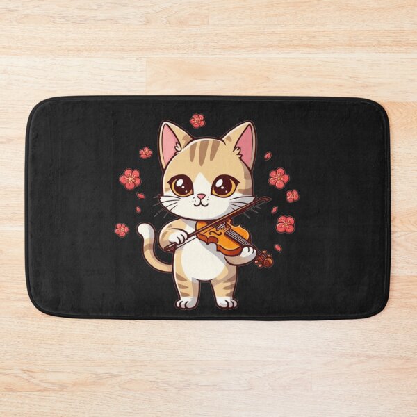 Item preview, Funny Chibi Violin Cat – Cute Kawaii Music Animal Design designed and sold by ColorSplash123.