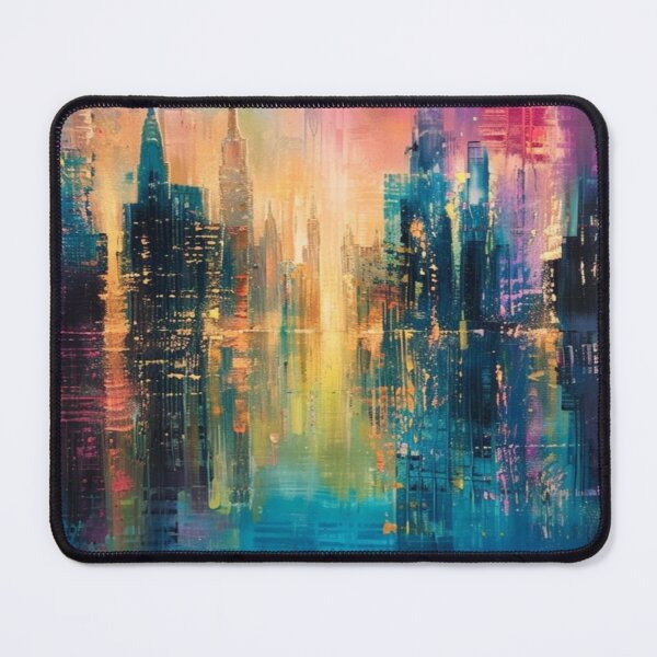 Item preview, Creative nightfall skyline city drawing designed and sold by NivyasArtistry.