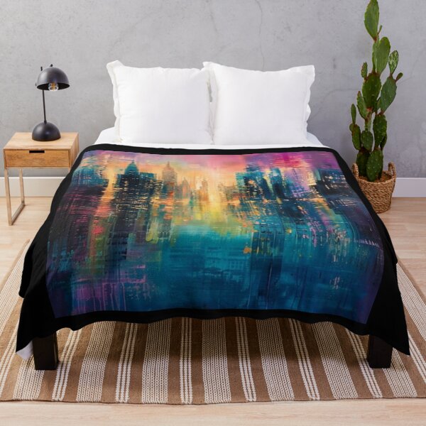 Item preview, Creative nightfall skyline city drawing designed and sold by NivyasArtistry.