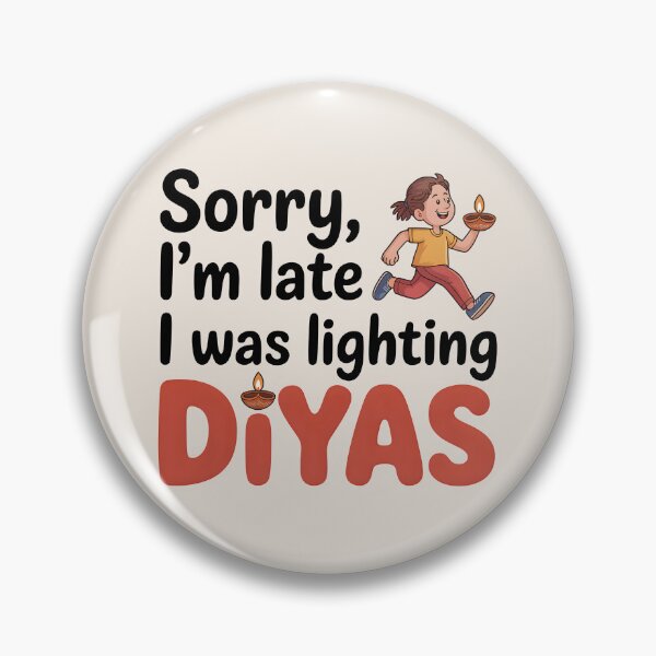 Artikelvorschau, Entschuldigung, ich bin zu spät, ich habe Diyas angezündet – Lustiges Diwali-Design entworfen und verkauft von Jollys-ArtShop.