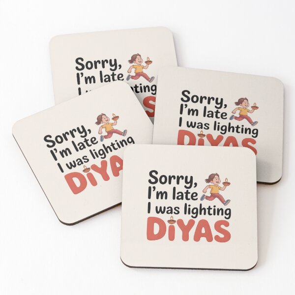 Artikelvorschau, Entschuldigung, ich bin zu spät, ich habe Diyas angezündet – Lustiges Diwali-Design entworfen und verkauft von Jollys-ArtShop.