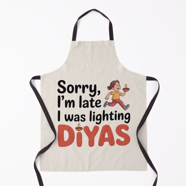Artikelvorschau, Entschuldigung, ich bin zu spät, ich habe Diyas angezündet – Lustiges Diwali-Design entworfen und verkauft von Jollys-ArtShop.