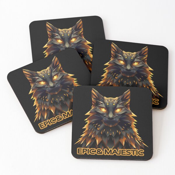 Item preview, Black Golden Cat — Low Poly Style with Epic & Majestic Text designed and sold by InFrameVision.