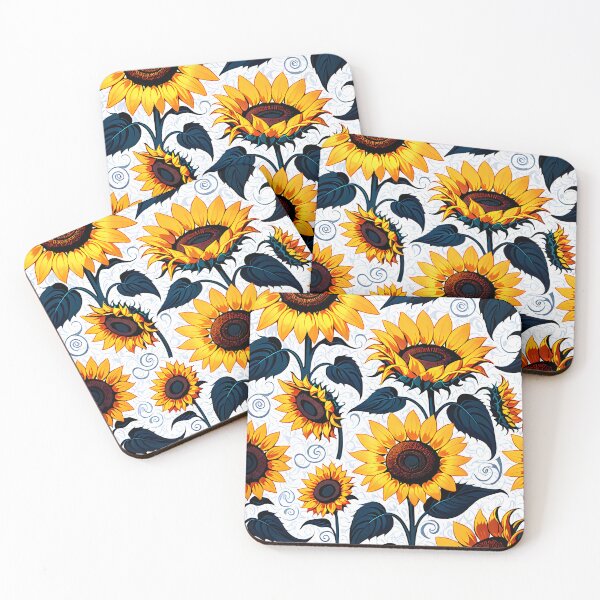 Item preview, Decorative sunflower design with bold dark leaves. designed and sold by MissYouONLY.