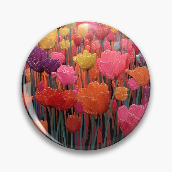 Item preview, Dutch Field Tulips Painting Colorful Wall Art designed and sold by AutoPopStudio.