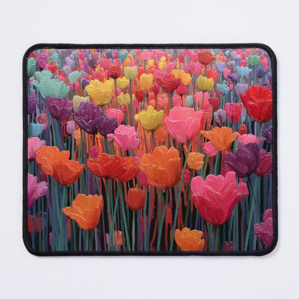 Item preview, Dutch Field Tulips Painting Colorful Wall Art designed and sold by AutoPopStudio.
