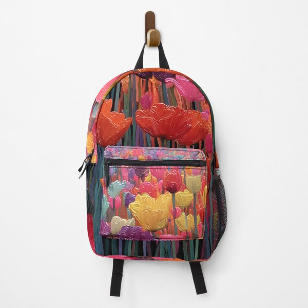 Item preview, Dutch Field Tulips Painting Colorful Wall Art designed and sold by AutoPopStudio.