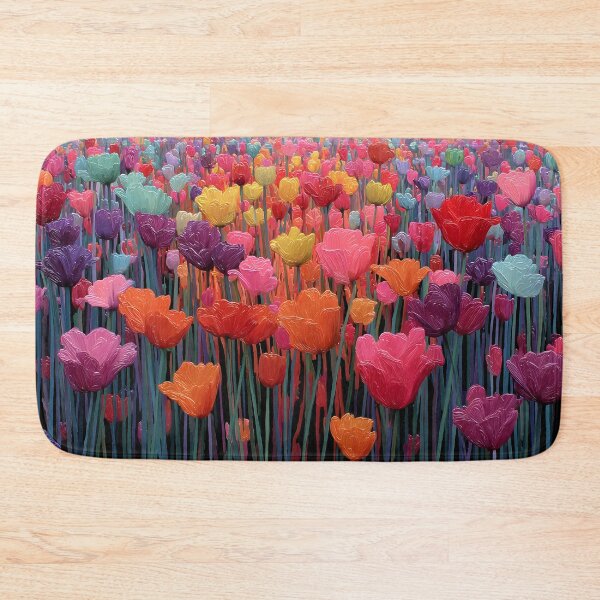 Item preview, Dutch Field Tulips Painting Colorful Wall Art designed and sold by AutoPopStudio.