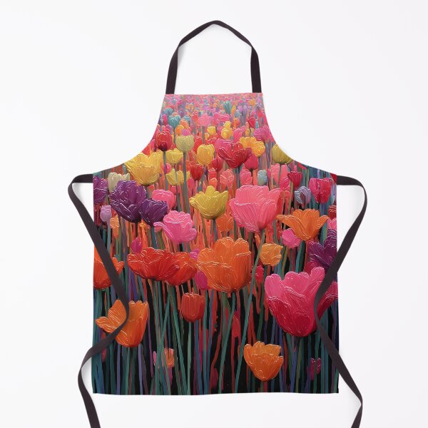 Item preview, Dutch Field Tulips Painting Colorful Wall Art designed and sold by AutoPopStudio.