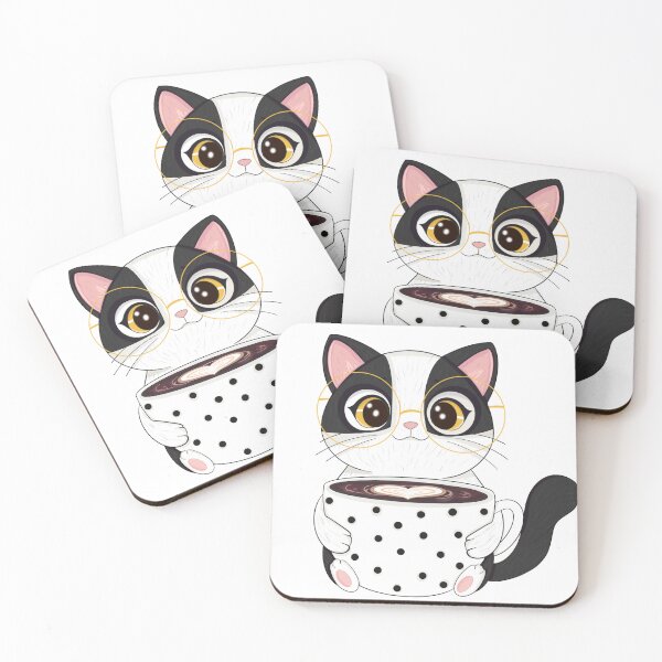 Item preview, Meow-ning Coffee: Cozy Cat & Coffee designed and sold by Iqrapixels.