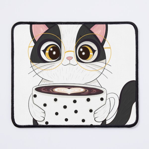 Item preview, Meow-ning Coffee: Cozy Cat & Coffee designed and sold by Iqrapixels.