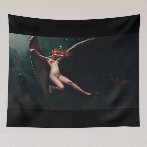 Item preview, Fairy Under a Starry Sky by Luis Ricardo Falero – Ethereal Night Fantasy Art designed and sold by PureVintageLove.