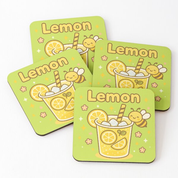 Item preview, Kawaii Lemonade with Bee – Cute Yellow Drink Illustration designed and sold by Aileen404.